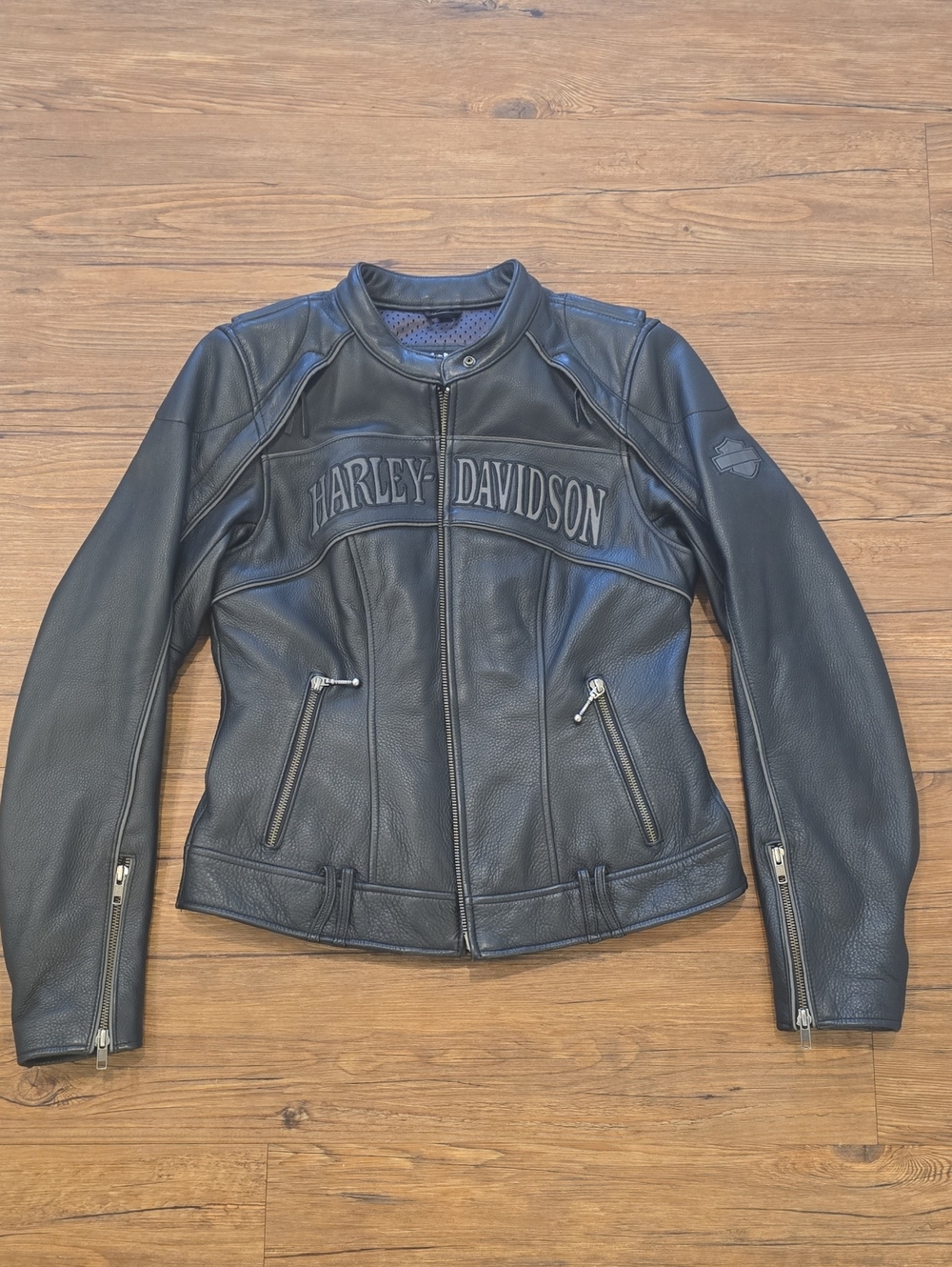 Harley-Davidson Womens Willie G Skull Black Leather Riding Jacket ~ S - Picture 6 of 9